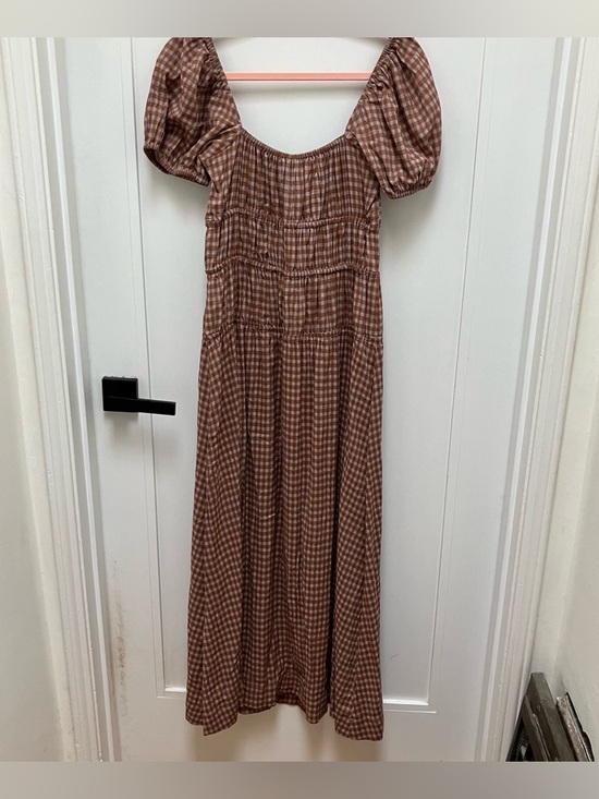 Reformation Rhett Midi Dress in Audrie Check - Size 4 - Picture 6 of 13